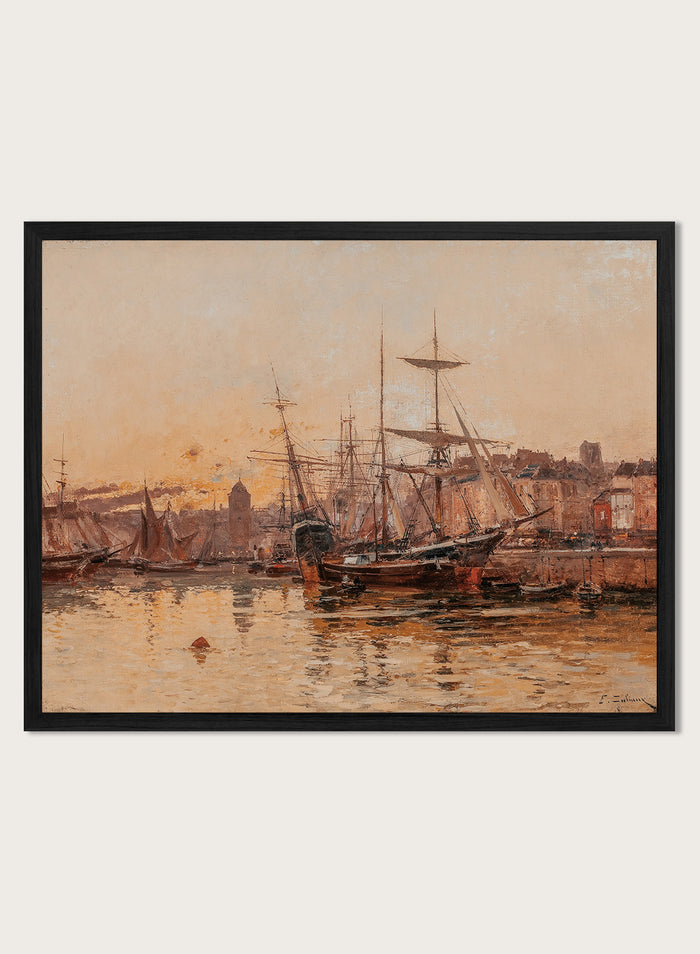 "Sailboats at the Dock in Normandy" Art Print