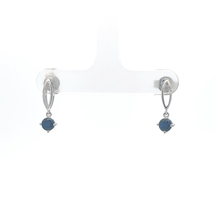 Sapphire Diamond Accent Drop Earrings