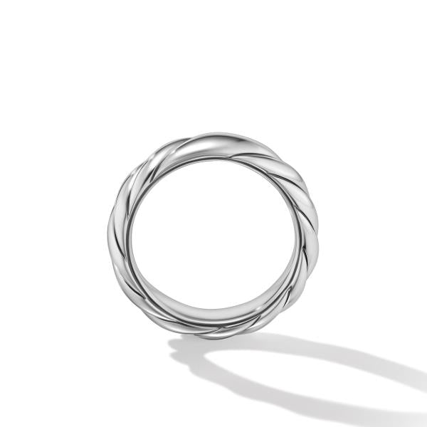 Sculpted Cable Band Ring in Sterling Silver