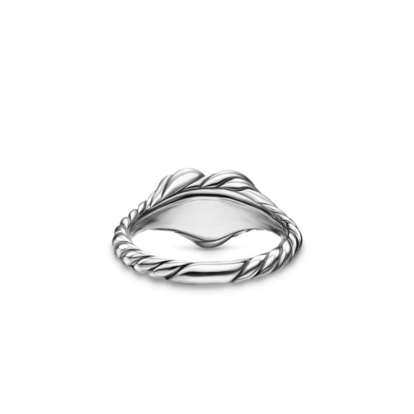 Sculpted Cable Heart Pinky Ring in Sterling Silver, 9mm