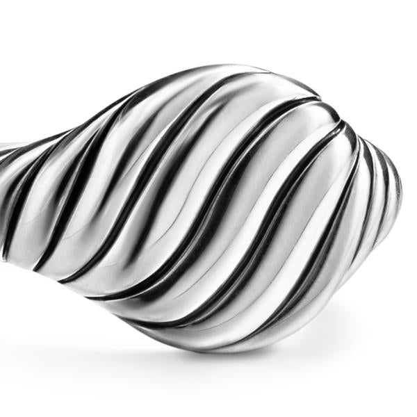Sculpted Cable Pinky Ring in Sterling Silver, 10mm