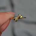 Sculpted Double-Heart Yellow Gold Ring
