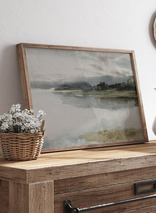 "Seashore in the Evening; Landscape" Art Print_Sugar & Canvas_Albert Edelfelt