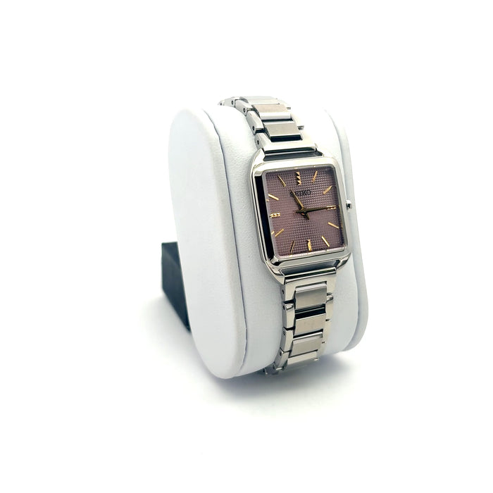 Seiko Essentials Pink Dial Stainless Steel Watch
