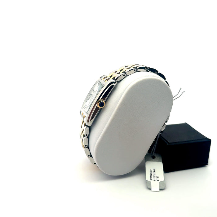 Seiko Two-Tone Rectangular White Dial Watch