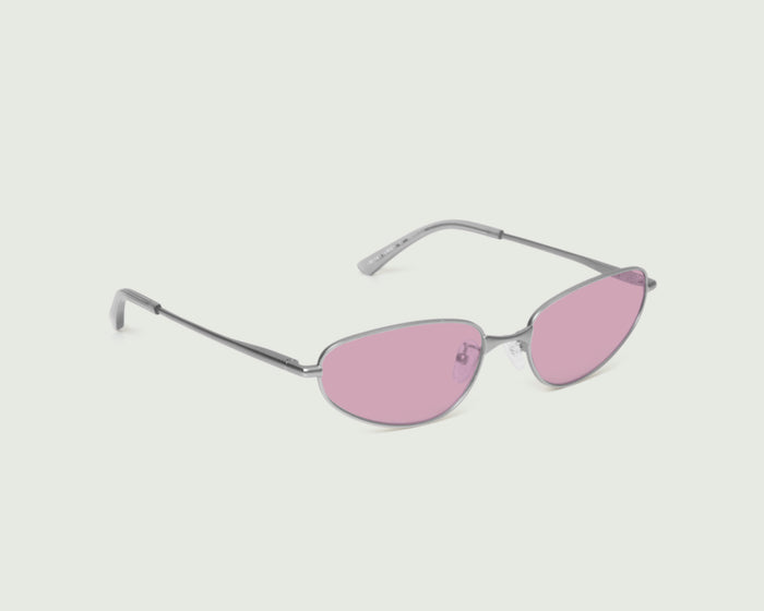 Pink Guava Adaptive::Selene Eyeglasses cateye Silver metal front diagonal