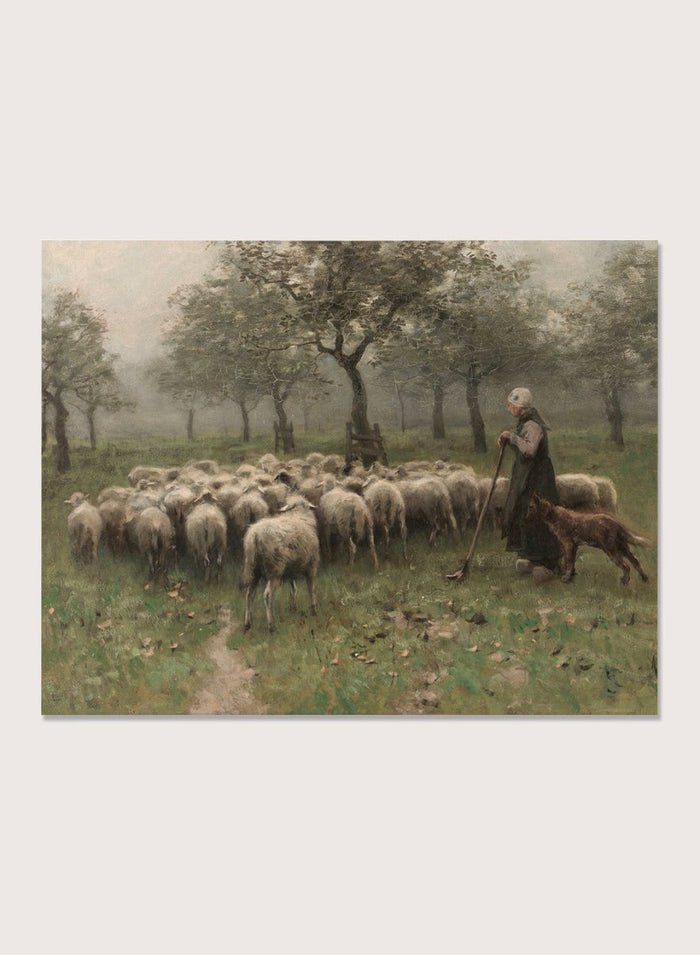 "Shepherdess with a Flock of Sheep" Art Print_Sugar & Canvas_Anton Mauve
