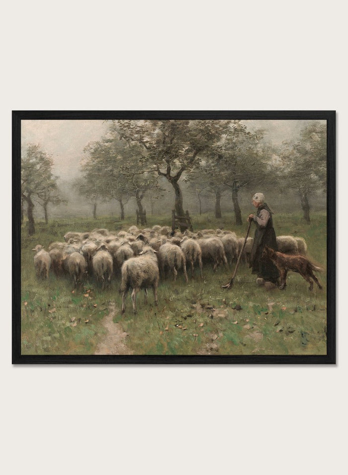 "Shepherdess with a Flock of Sheep" Art Print_Sugar & Canvas_Anton Mauve