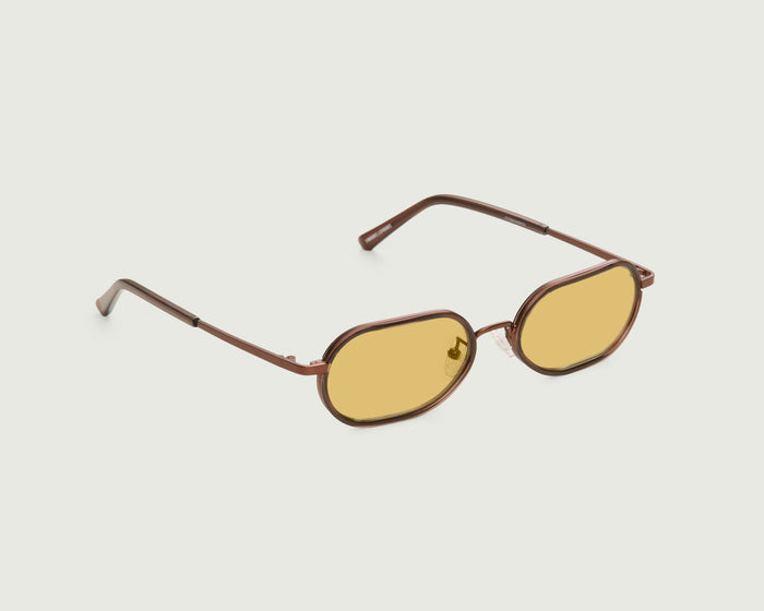 Toast:: Sunglasses Oval Black recycled polyester front diagonal