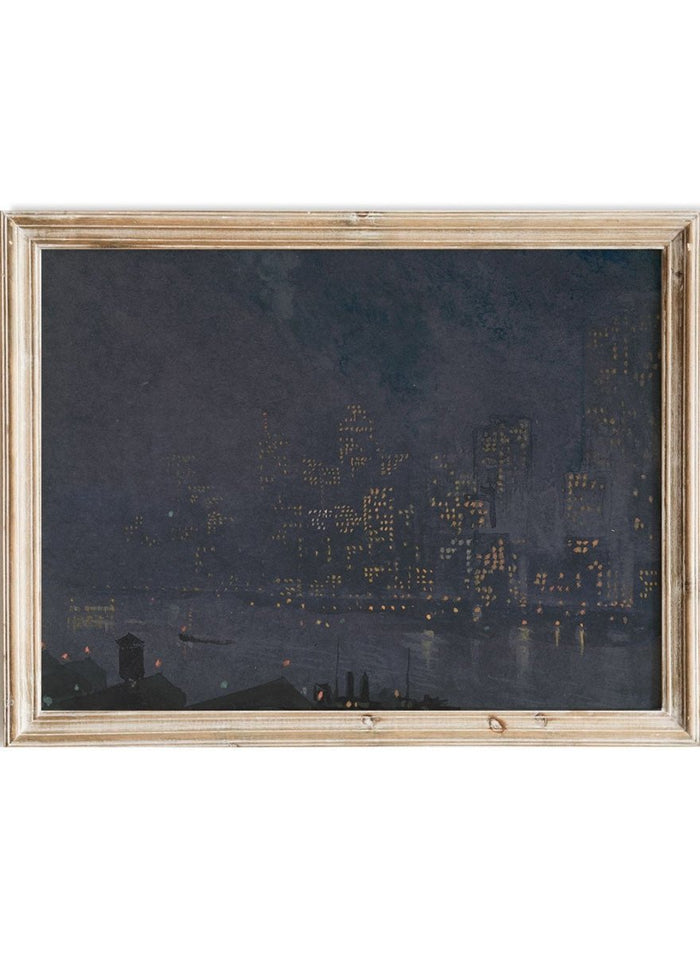 "Skyscrapers at Night" Art Print_Sugar & Canvas_Joseph Pennell
