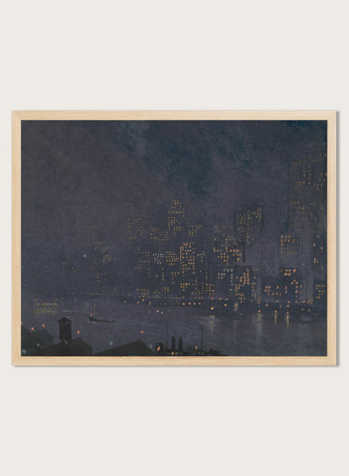 "Skyscrapers at Night" Art Print_Sugar & Canvas_Joseph Pennell