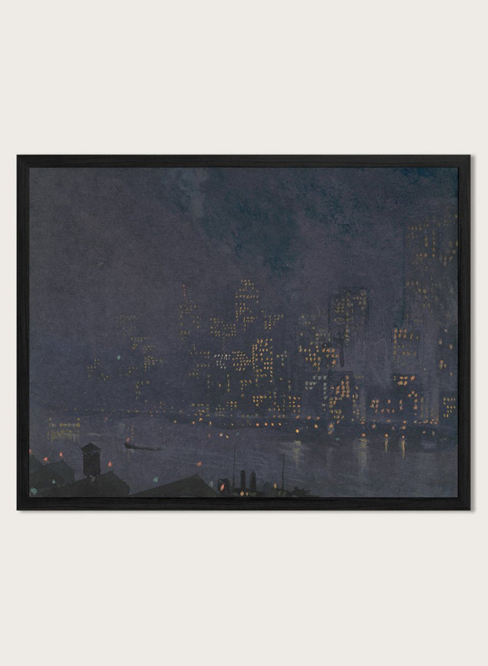 "Skyscrapers at Night" Art Print_Sugar & Canvas_Joseph Pennell