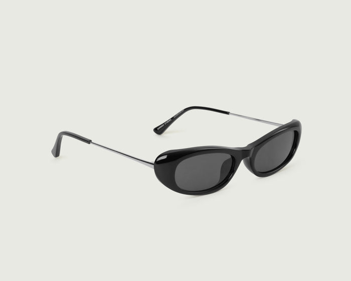Ink::Slim Sunglasses cateye Black recycled polyester front diagonal