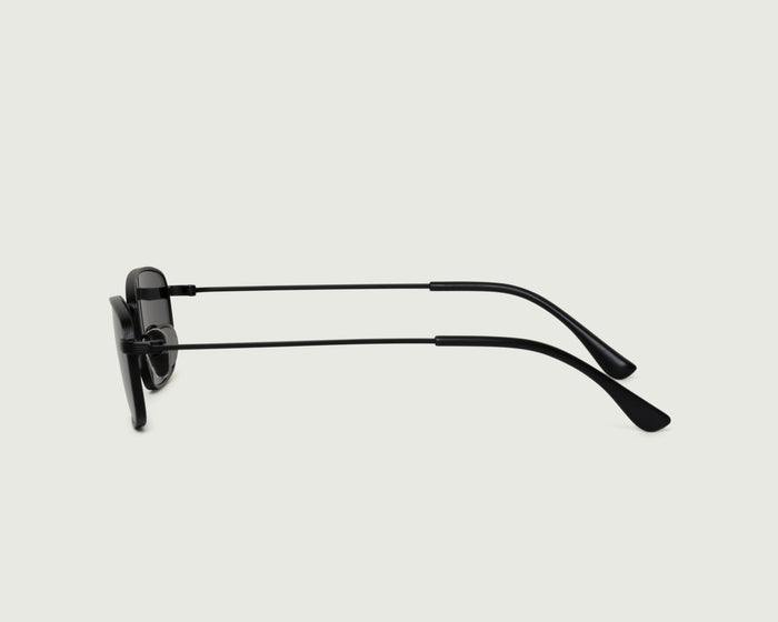 Charcoal::Smith Sunglasses rectangle Black metal side