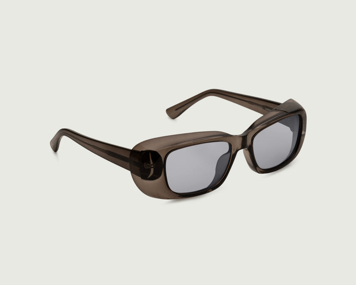 Licorice::Sonny Sunglasses Square Gray recycled polyester front diagonal