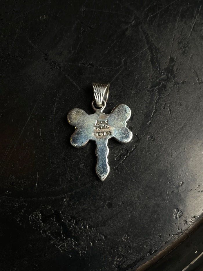 Spiny Oyster Dragonfly Pendant | 925 Sterling Silver C964