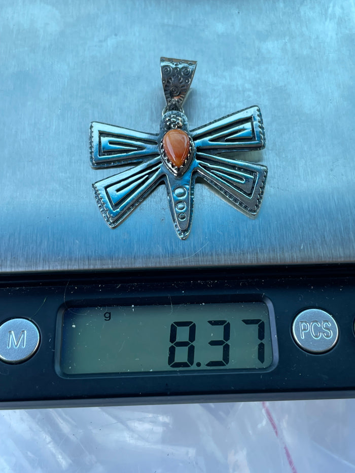 Spiny Oyster Dragonfly Pendant | Sterling Silver 925 C786