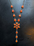 Spiny Oyster Flower Lariat Necklace | Sterling Silver 925 C747