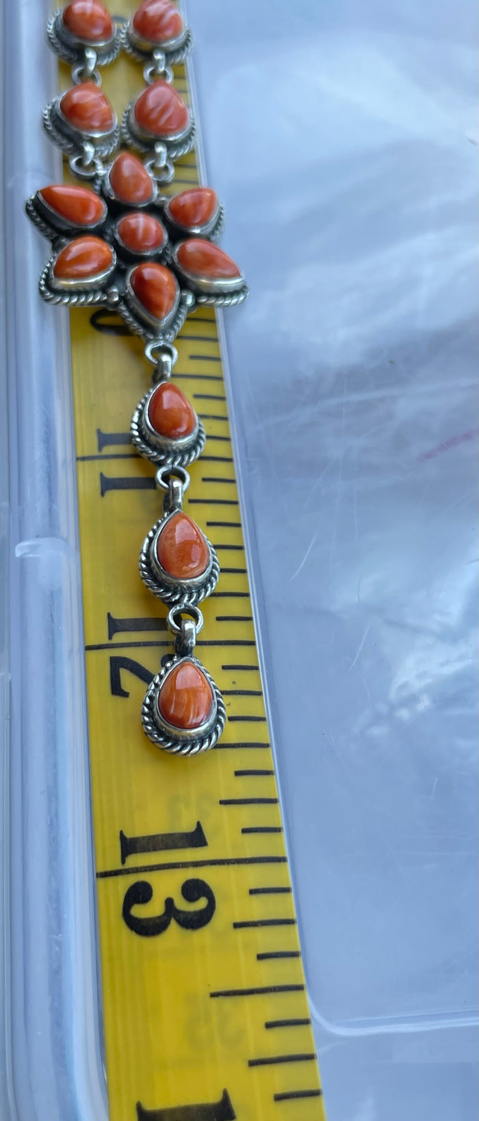 Spiny Oyster Flower Lariat Necklace | Sterling Silver 925 C747
