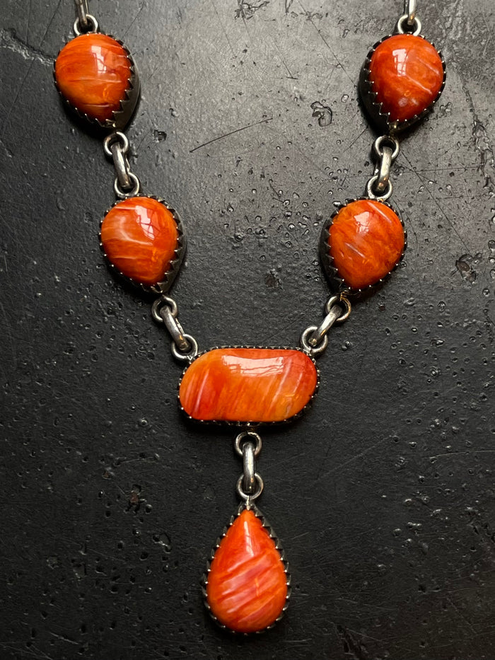 Spiny Oyster Lariat Necklace | 925 Sterling Silver G256
