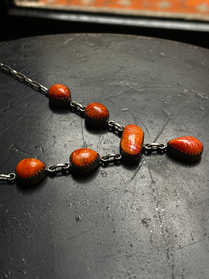 Spiny Oyster Lariat Necklace | 925 Sterling Silver G256