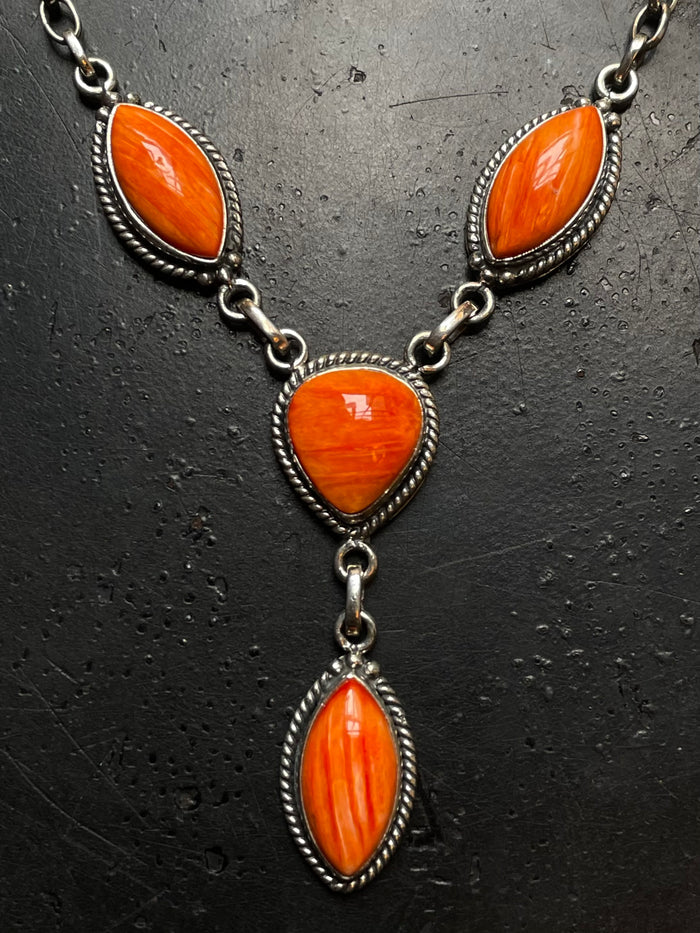 Spiny Oyster Lariat Necklace | 925 Sterling Silver G258