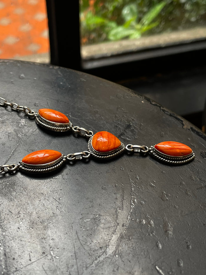 Spiny Oyster Lariat Necklace | 925 Sterling Silver G258