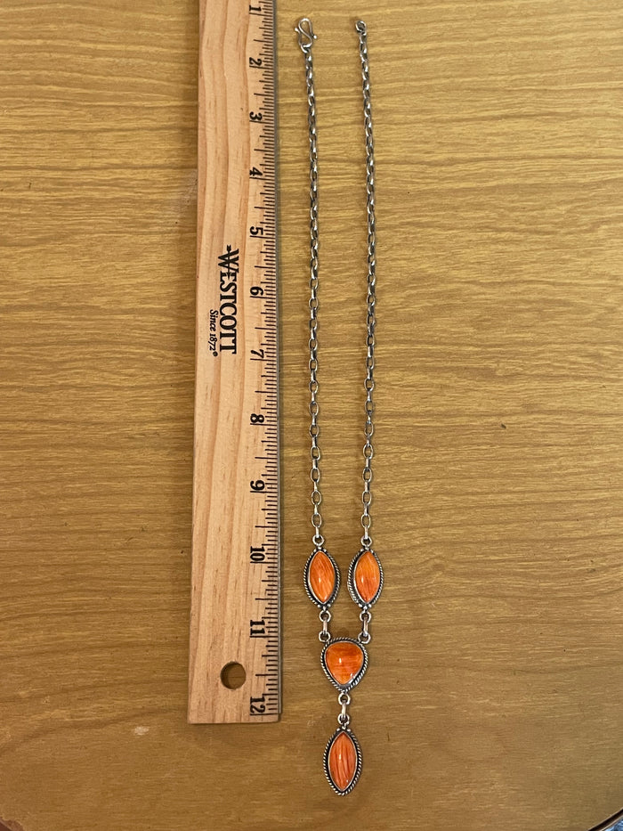 Spiny Oyster Lariat Necklace | 925 Sterling Silver G258