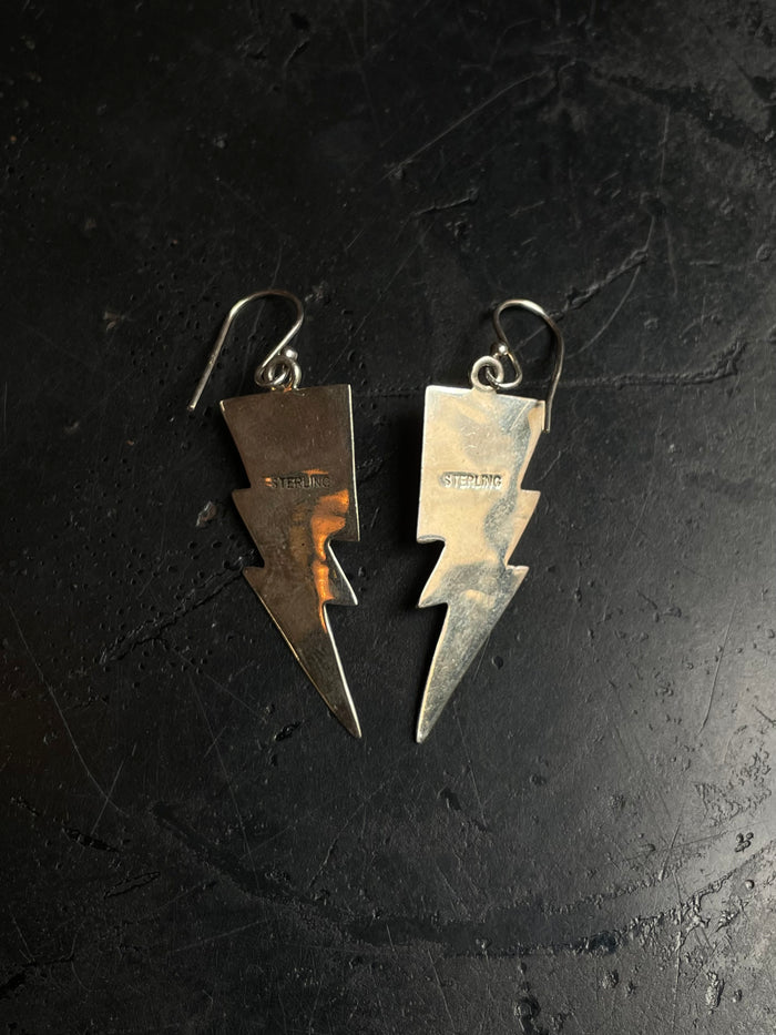 Spiny Oyster Lightning Bolt Dangle Earrings | 925 Sterling Silver C969