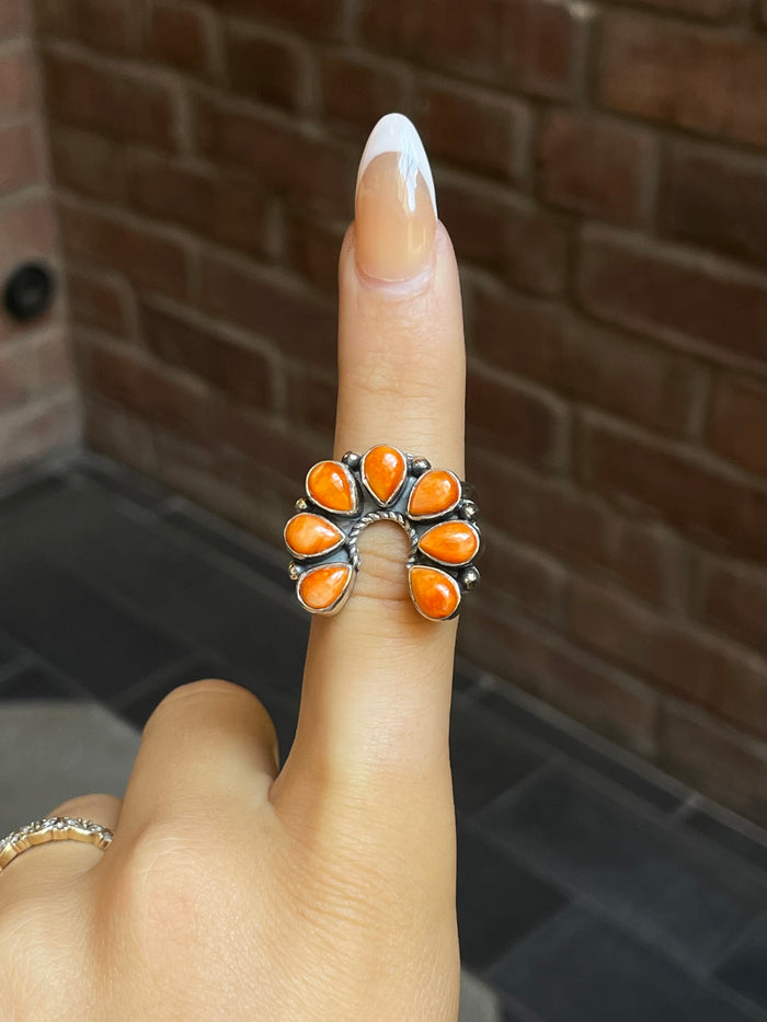 Spiny Oyster Naja Ring Size 8.75 | Sterling Silver E850