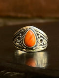 Spiny Oyster Tear Drop Ring Size 6.5 | 925 Sterling Silver G551