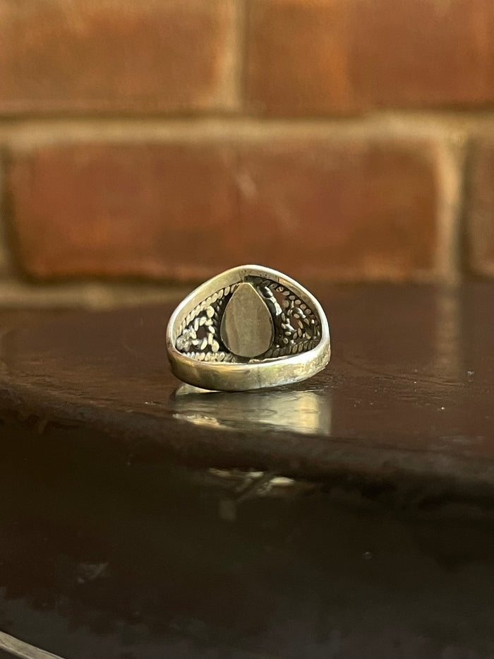 Spiny Oyster Tear Drop Ring Size 6.5 | 925 Sterling Silver G551
