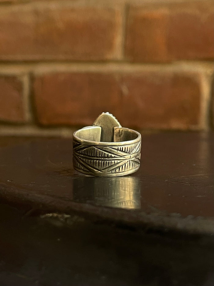 Spiny Oyster Tear Drop Ring Size 8.75| 925 Sterling Silver G549