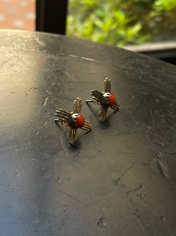 Spiny Oyster Zia Stud Earrings | 925 Sterling Silver G655