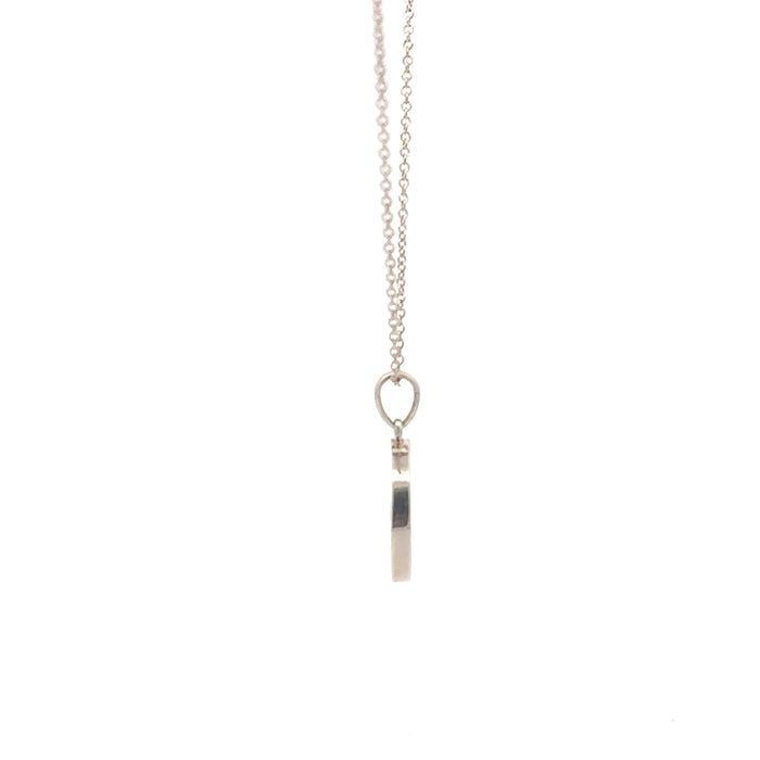 Sterling Silver Ruby Disc Pendant Necklace