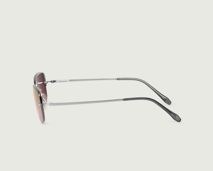 Coin Aurora::Stevie Sunglasses rectangle silver metal side
