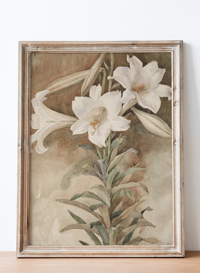 "Still Life of Easter Lilies" Art Print_Sugar & Canvas_John La Farge