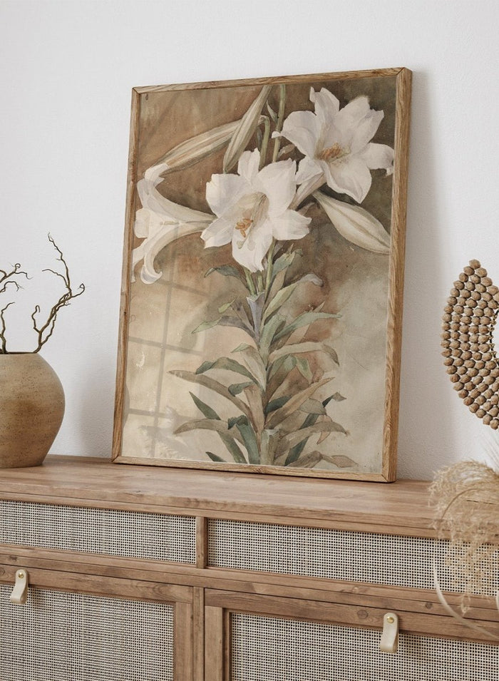 "Still Life of Easter Lilies" Art Print_Sugar & Canvas_John La Farge