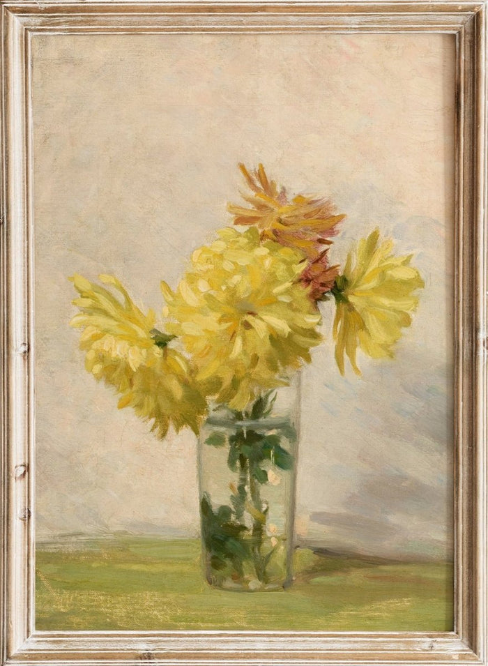 "Still Life with Bouquet of Yellow Flowers" Art Print_Sugar & Canvas_Edward Herbert Barnard
