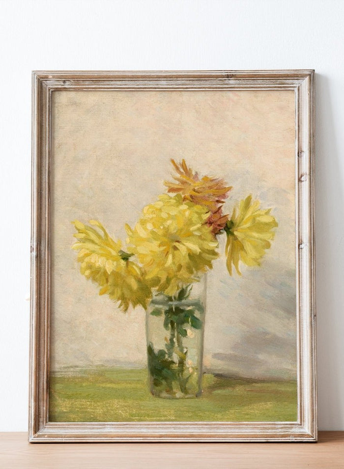 "Still Life with Bouquet of Yellow Flowers" Art Print_Sugar & Canvas_Edward Herbert Barnard