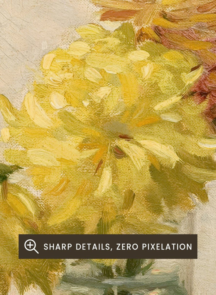 "Still Life with Bouquet of Yellow Flowers" Art Print_Sugar & Canvas_Edward Herbert Barnard