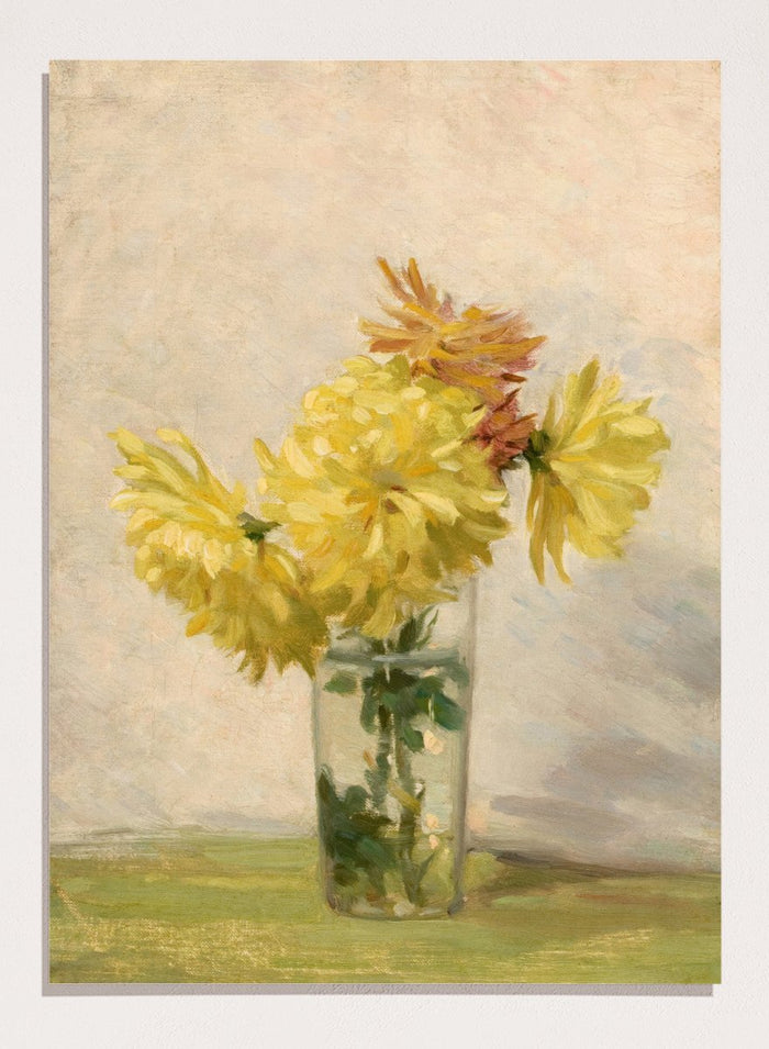 "Still Life with Bouquet of Yellow Flowers" Art Print_Sugar & Canvas_Edward Herbert Barnard