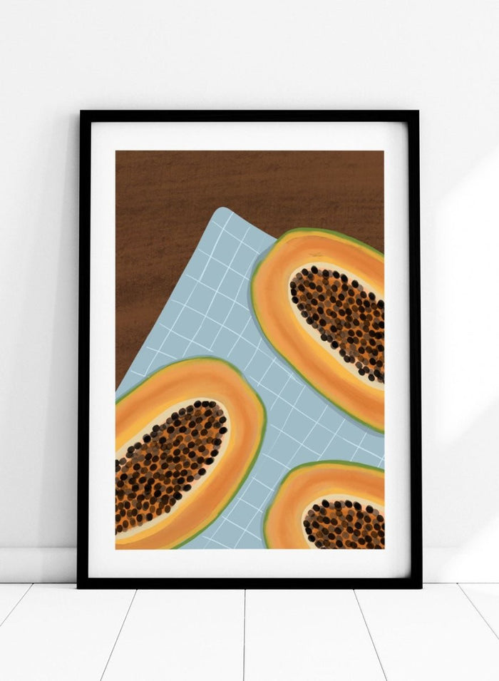 'Still Life with Papaya' Aesthetic Art Print_Sugar & Canvas_Sugar & Canvas