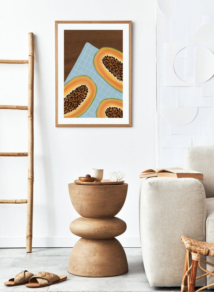 'Still Life with Papaya' Aesthetic Art Print_Sugar & Canvas_Sugar & Canvas