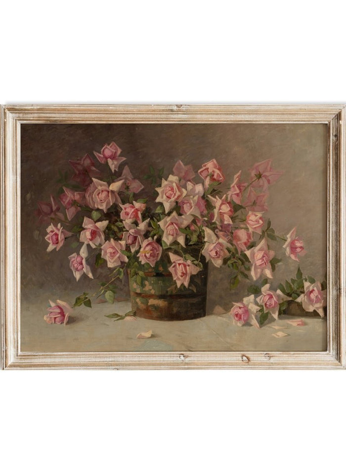 "Still life with Pink Roses" Art Print_Sugar & Canvas_Amédée Joullin
