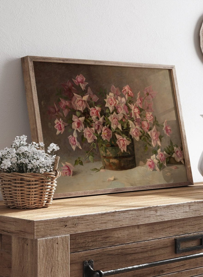 "Still life with Pink Roses" Art Print_Sugar & Canvas_Amédée Joullin