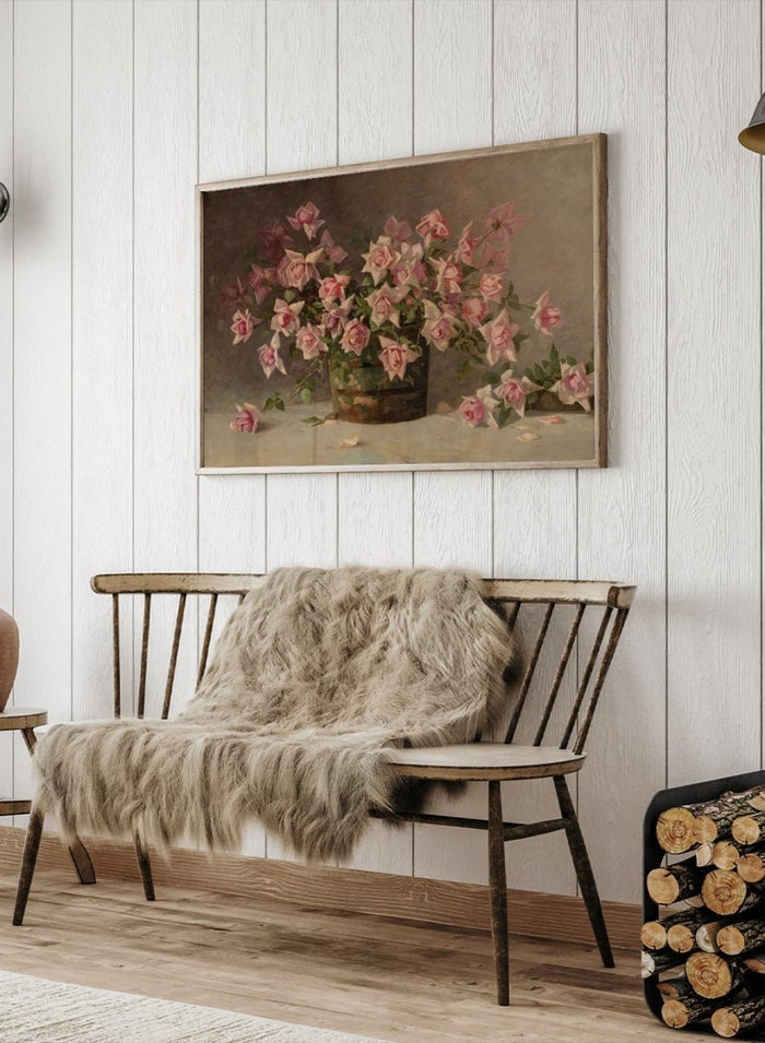 "Still life with Pink Roses" Art Print_Sugar & Canvas_Amédée Joullin