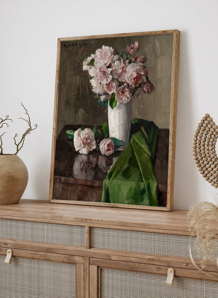 "Still Life with Pink Roses" Art Print_Sugar & Canvas_Hermann Goebel