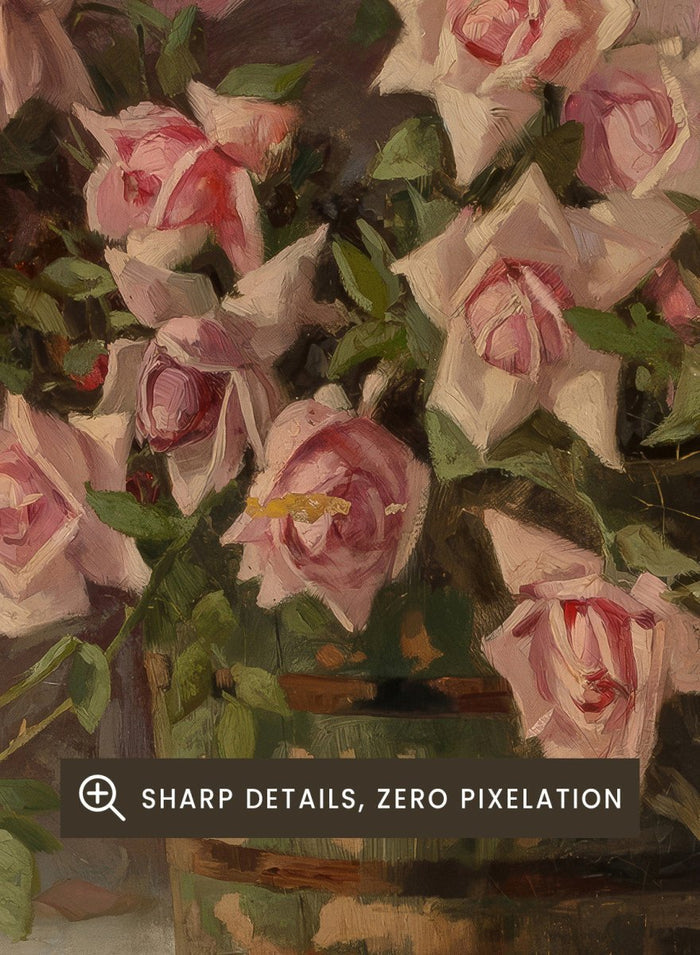 "Still life with Pink Roses" Art Print_Sugar & Canvas_Amédée Joullin