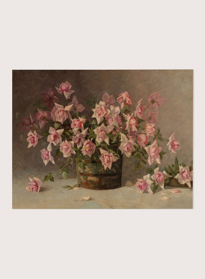 "Still life with Pink Roses" Art Print_Sugar & Canvas_Amédée Joullin